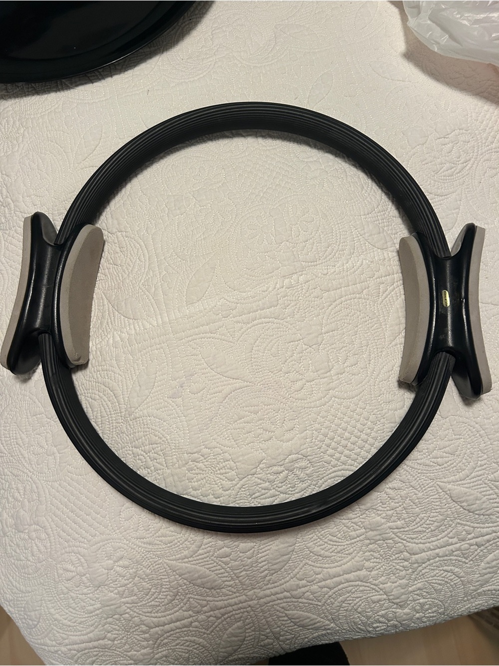 Black Pilates Ring with Cushioned Foam Grips - Home Fitness Accessory